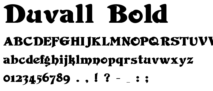 Duvall Bold font